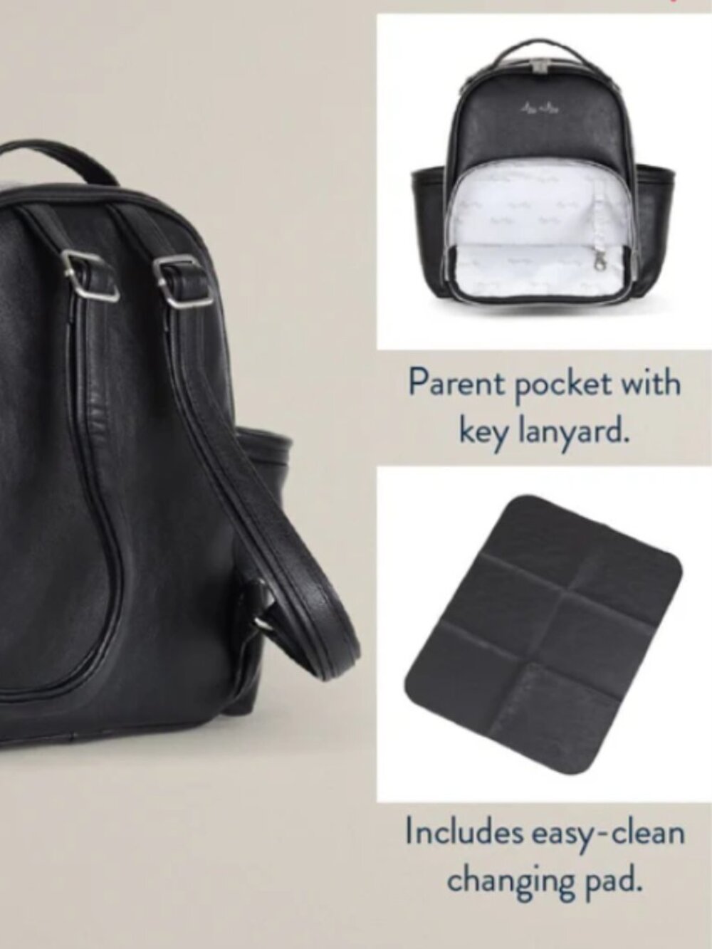 Itzy Ritzy Mini Plus Diaper Bag Backpack Black Noir -Never Used!  New w/ Tags! - Picture 5 of 10